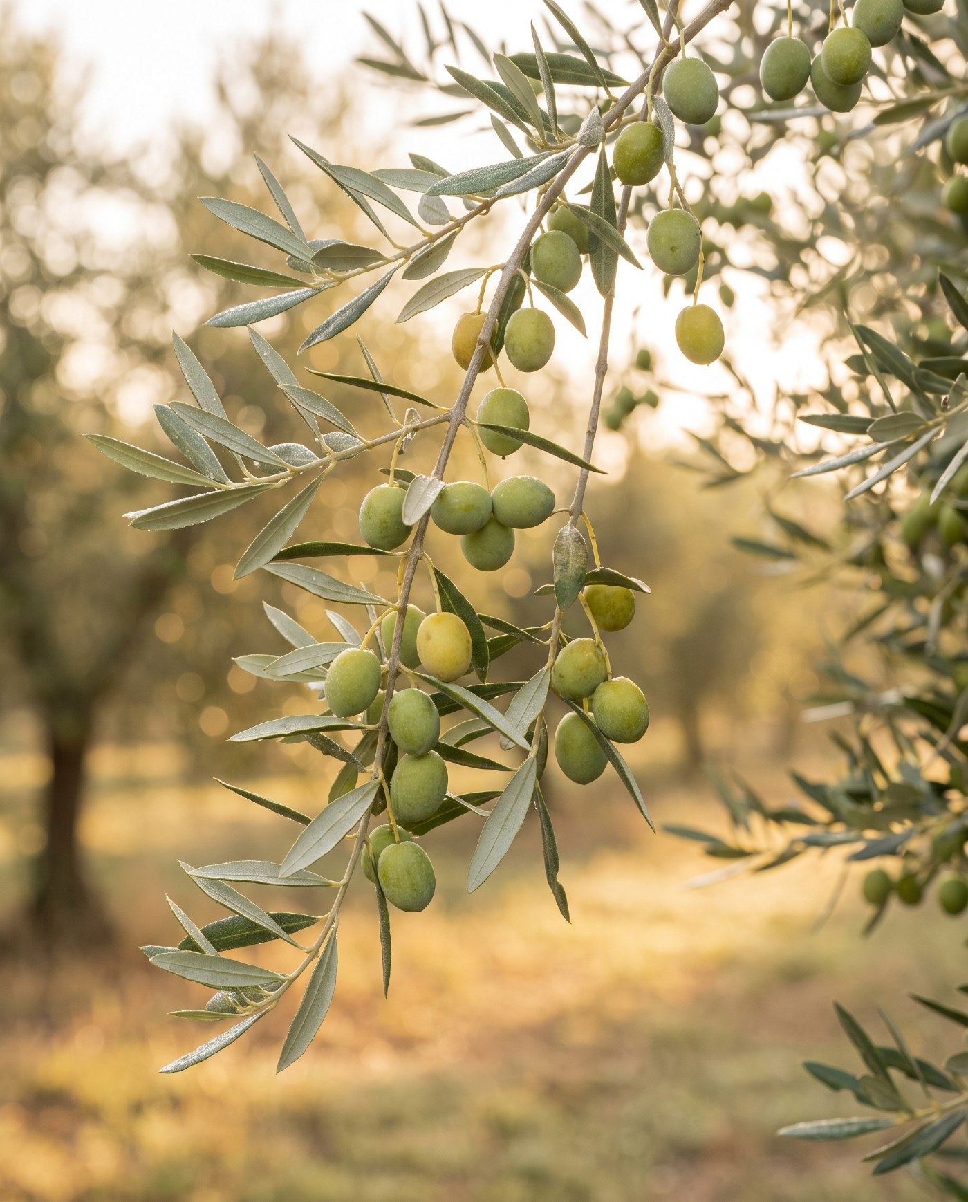 Erken hasat yeşil zeytin dalı
